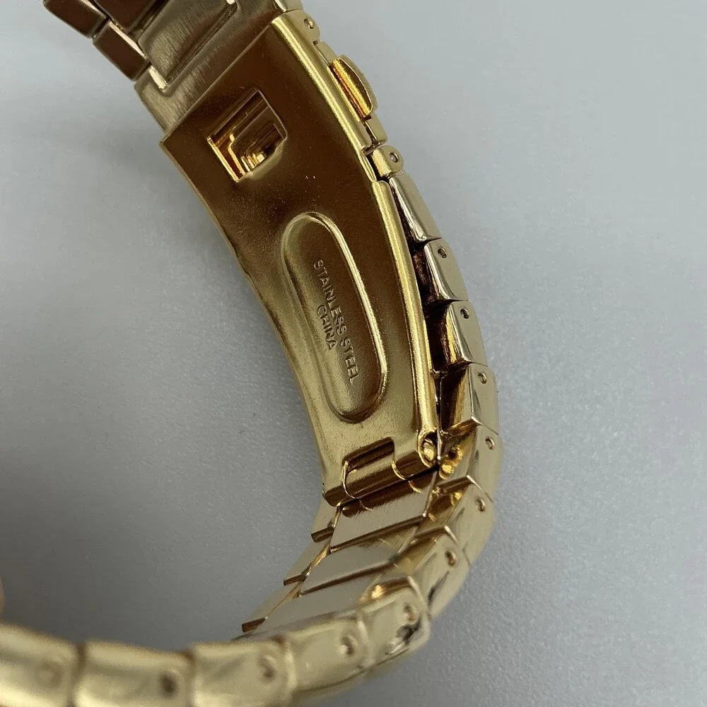 Gruen Precision Mens Watch 38mm Champagne Dial Gold Tone New Battery 7.5